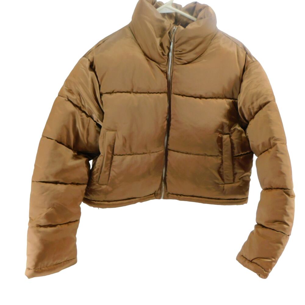 7 For all Mankind Women's Jacket NWT Bronze Short Puffer Jacket Large - Picture 6 of 9